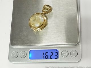 Largest Gold in Quartz Cabochon 14k Vintage 16.  2gram Pendant We Have Ever Seen 7