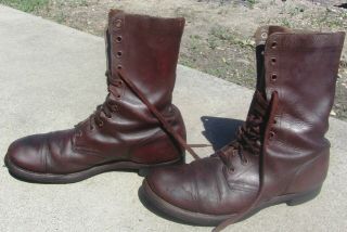 Rare Pair WW2 US Army Brown Jump Boots With Cap Toe Size 12 E WWII Brown 2