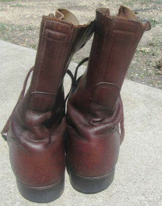 Rare Pair WW2 US Army Brown Jump Boots With Cap Toe Size 12 E WWII Brown 4