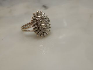 A Fabulous Antique Art Deco 18 Ct White Gold 2.  00 Carat Diamond Cluster Ring