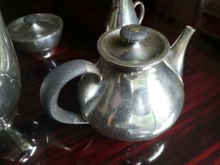 Mid Century Gorham DIRECTIONAL Sterling Coffee/Tea Set 1956 - 57.  55 ounces 4