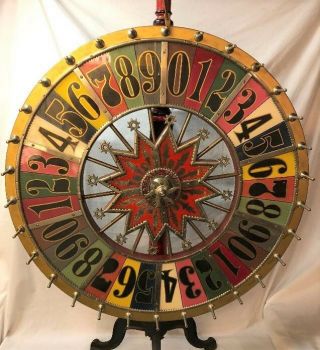 Antique H C Evans Carnival Game Wheel of Chance Table Top Gambling Can Ship 2