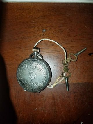 Rare Vintage Waltham Key Wind Up Pocket Watch As Iski I