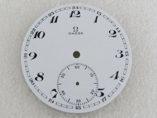 Omega Antique Swiss Pocket Watch White Porcelain Dial 42.  5mm Watch - Face