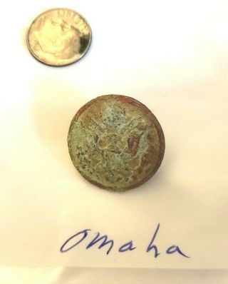Ww2 Us Eagle Button Recovered At Fox Green Sector Omaha Beach D - Day