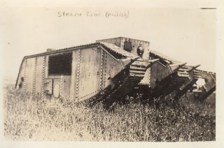Wwi Photo Rare Mark Iv Flame Thrower Steam Tank 1918 At Apg 40