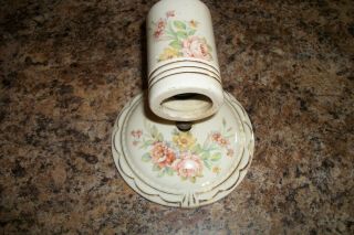 Vintage Art Deco Porcelain Flowered Antique Wall Sconce Light Fixture