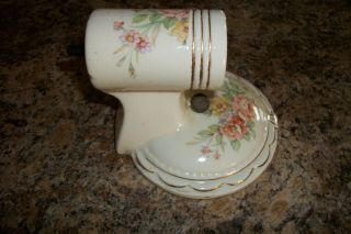 Vintage Art Deco Porcelain FLOWERED Antique Wall Sconce Light Fixture 5