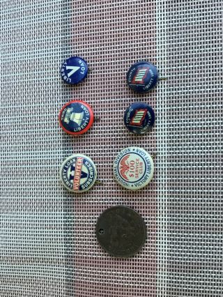 Vintage Ww1 Fourth Liberty & Victory Loan War Bond Button Pins Advertising
