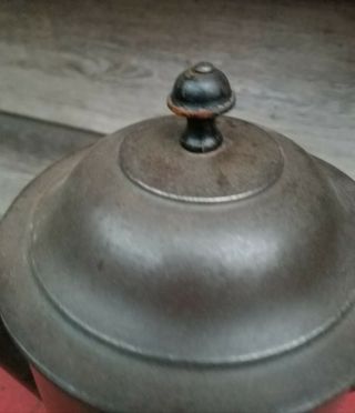 Tin Tea Coffee Pot Make Do Repair Pewter Handle Antique 8