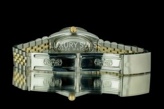 Rolex Men ' s 36mm Datejust 16013 Two - Tone White MOP Dial w/ Sapphires Gold Bezel 4