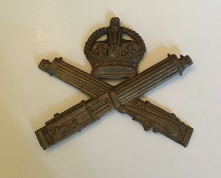 Wwi British Army Heavy Machine Gun Corps Brass Cap Badge