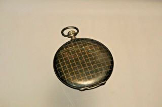 Vintage Alpina Striped Casing Sterling Silver Pocket Watch -