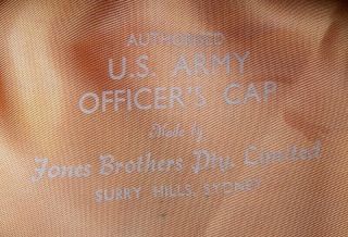 RARE WWII SYDNEY AUSTRALIAN MADE SEMI CRUSHER US OFFICERS VISOR CAP 4