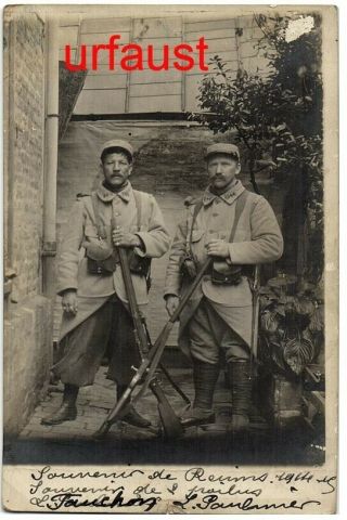 French Wwi Soldiers 1915 Poilus L.  Taucon And L.  Paulmier Photo