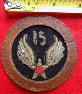 Wwii 15th Air Force Italian Made Leather Felt & Bullion Jacket Patch