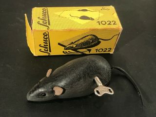 C.  1950 Us Zone Germany Schuco Tin Windup Clockwork Mouse Toy