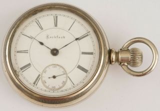 Antique Rockford Re - Cased Pocket Watch 18 Size Runs