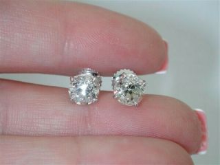 Antique Diamond 2.  34ct G/vs Old Mine Stud Earrings - $30,  000 Memorial Day W@w $99