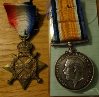 Wwi British Star And War Medal Pair North 