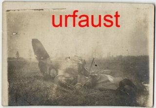 German Wwi Guny Aisne Crashed British Aircraft August 1918 Photo