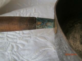 Antique Japanese Cook Pot Small Wood Handle Silver Covered Copper 19th Spout Pan 8