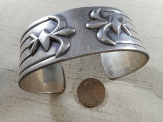 Fred Harvey Era Silver Bracelet With Corn Design Likely Pueblo Made