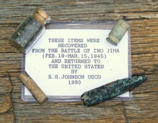 Wwii Japanese Iwo Jima Relics,  Sand Marine Souvenir