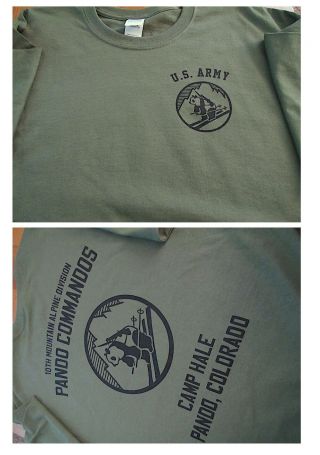 10th Mountain Alpine Panda Commandos Camp Hale T - Shirt Xxl Army