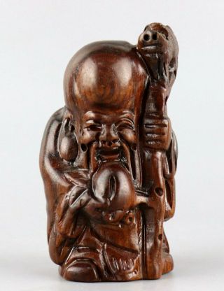 Collectable Old Boxwood Hand Carve Lovely Immortal Unique Delicate Little Statue