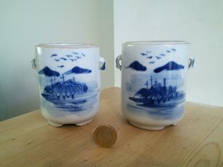 Antique/vintage Chinese Blue And White Jars/pots.