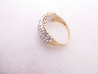 18ct gold 1.  50ct diamond ring,  baguette round cut cluster 18k 750 4