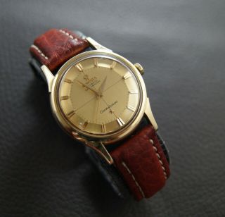 VINTAGE OMEGA CONSTELLATION PIE PAN DeLUXE 18K SOLID GOLD CASE & DIAL CAL.  551 2