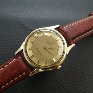 VINTAGE OMEGA CONSTELLATION PIE PAN DeLUXE 18K SOLID GOLD CASE & DIAL CAL.  551 6