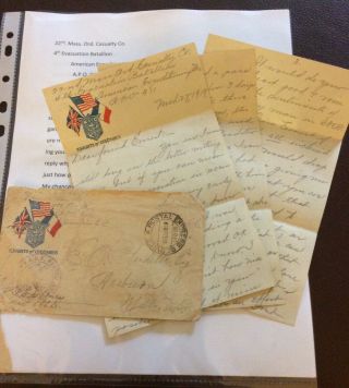 Ww1 Letter France,  Apo 911 4th Evac.  Battalion K Of C,  Nothing To Do,  Transcript