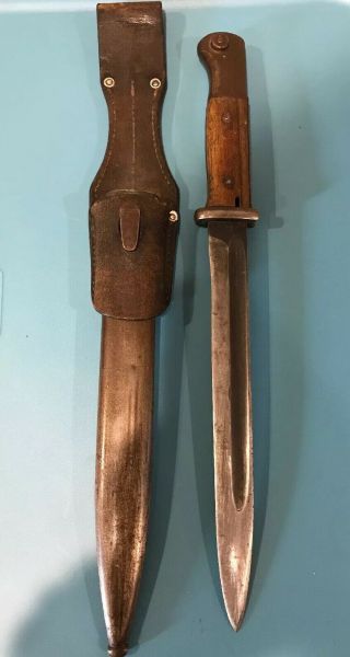 Wwii German M1884/98 98k Bayonet W/ Matching Scabbard W/ Frog 43ffc 75 Ww2