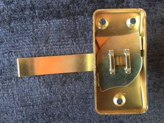 Vintage 1970s 1980s Mortice L / Latch Door Handles in Brass / Gold x 5 Pairs NOS 3