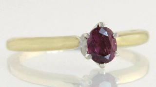 Antique Vintage Art Deco 14k Two Tone Gold.  55ct Ruby Solitaire Ring