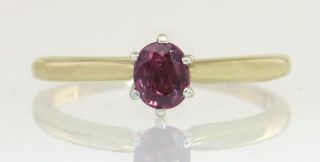 Antique Vintage Art Deco 14K Two Tone Gold.  55ct Ruby Solitaire Ring 2