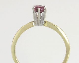 Antique Vintage Art Deco 14K Two Tone Gold.  55ct Ruby Solitaire Ring 5