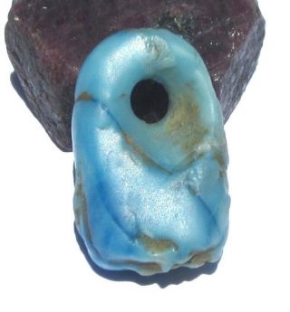 RARE ETHEREAL LARGE ANCIENT MAURITANIA SCORZALITE PENDANT BEAD 16mm x 26mm 3