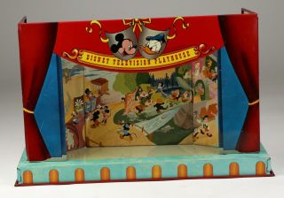 Vintage 1950s Marx Disney Television Playhouse Metal Tin Lithograph Stage Only