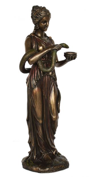 Hygieia Statue Ancient Greek Goddess Of Health Asclepius Cold Cast Bronze Resin