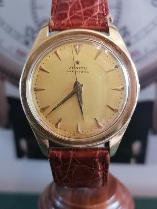 Vintage 18ct Gold Zenith Bumper Automatic Watch 36mm Cal 133.  8