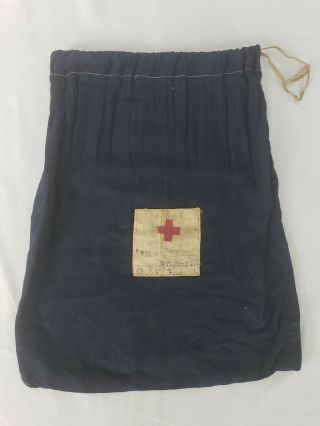 Wwi American Red Cross Ditty Bag Named