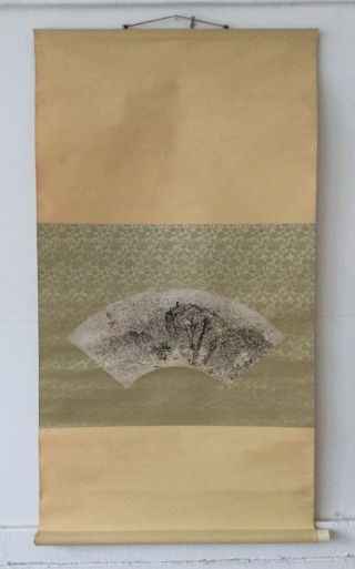 掛軸日本 Japanese Hanging Scroll Kakejiku Folding Fan / W 60.  5× H 110[cm] [c363]