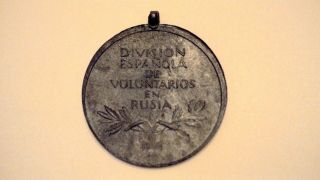 Wwii Spanish Blue Division Of Volunteers In Russia Medal W/o Hole For Ribbon
