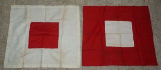 2 Vintage Ww1 Era U.  S.  Army Signal Semaphore Flags