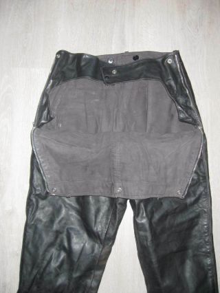 Ww2 Luftwaffe Fighter Pilot Black Leather Trousers
