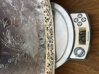 Antique Huge Chinese Export Silver Tray Heavy Dragons 11